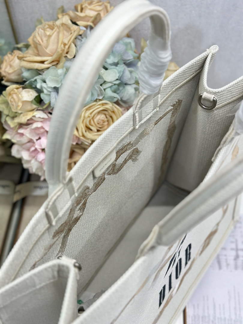 Dior Large Book Tote – Beige Embroidery - Default Title - View 6