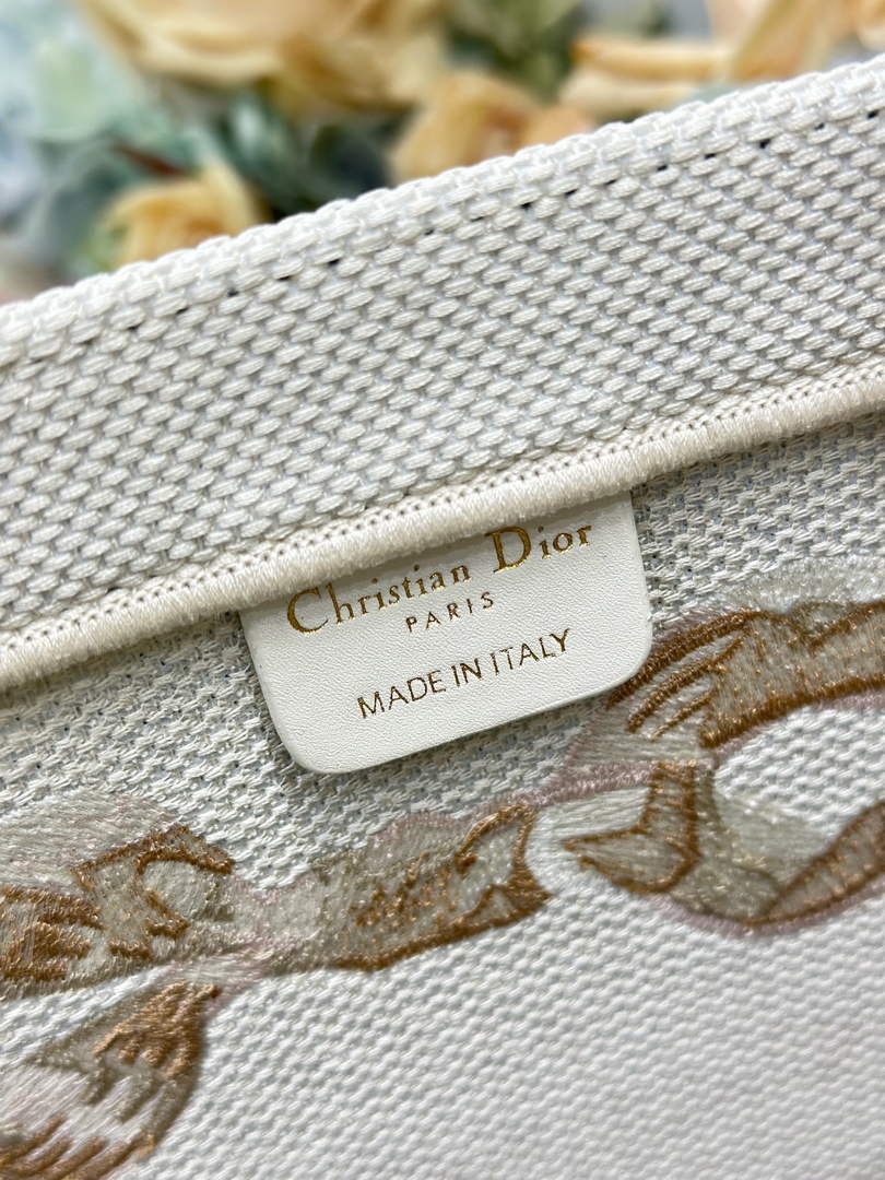 Dior Large Book Tote – Beige Embroidery - Default Title - View 7