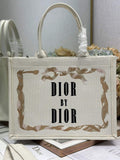 Dior Medium Book Tote with Strap – Beige Embroidery - Default Title - View 1