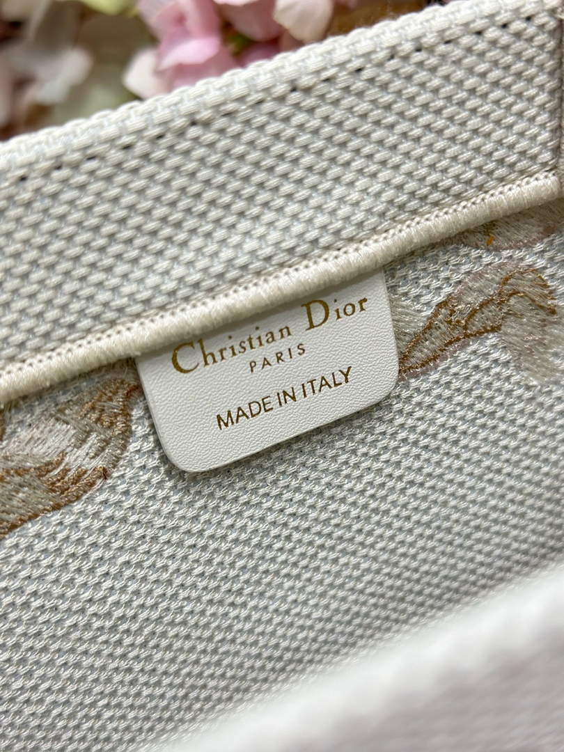 Dior Small Book Tote with Strap – Beige Embroidery - Default Title - View 7