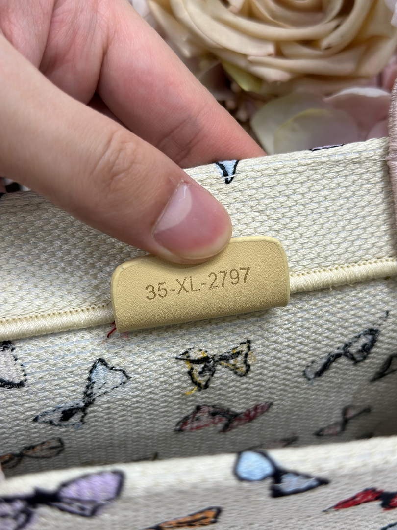 Dioriviera Small Dior Book Tote with Strap – Latte Multicolor Bows Embroidery