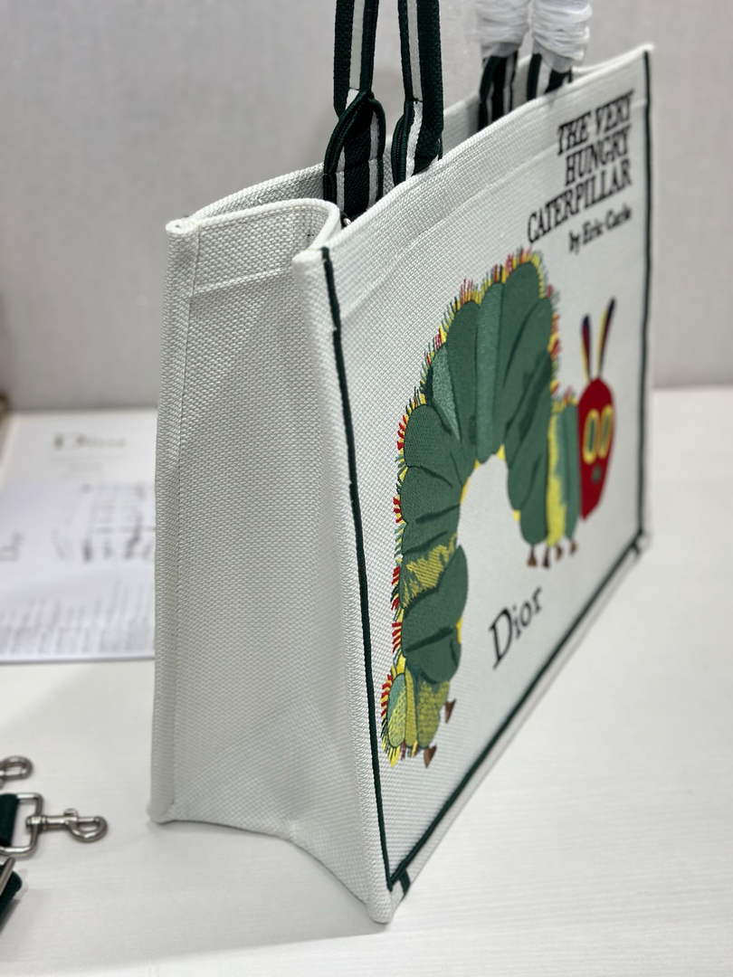 Large Dior Book Tote – Multicolor Book Cover Embroidery
