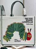 Large Dior Book Tote – Multicolor Book Cover Embroidery