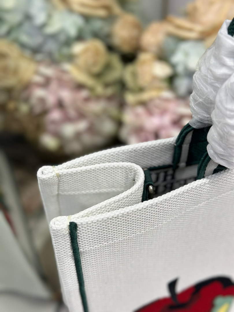 Large Dior Book Tote – Multicolor Book Cover Embroidery