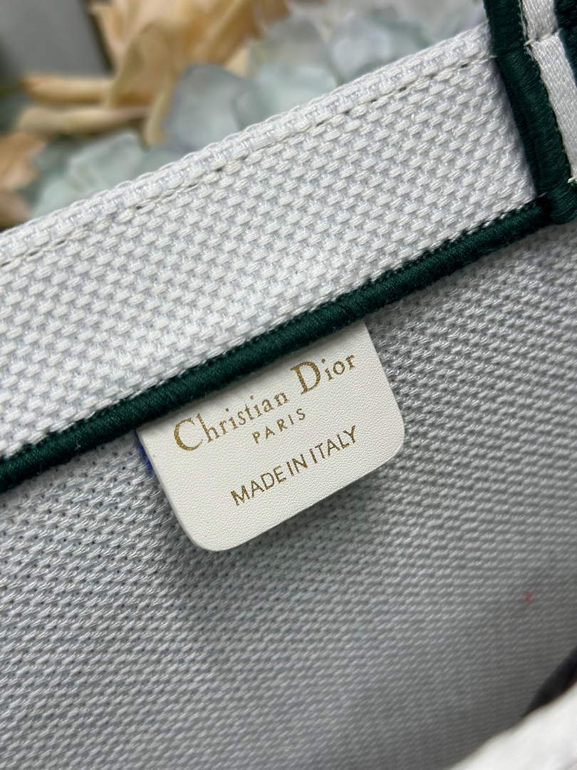 Large Dior Book Tote – Multicolor Book Cover Embroidery