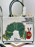 Medium Dior Book Tote with Strap – Multicolor Book Cover Embroidery