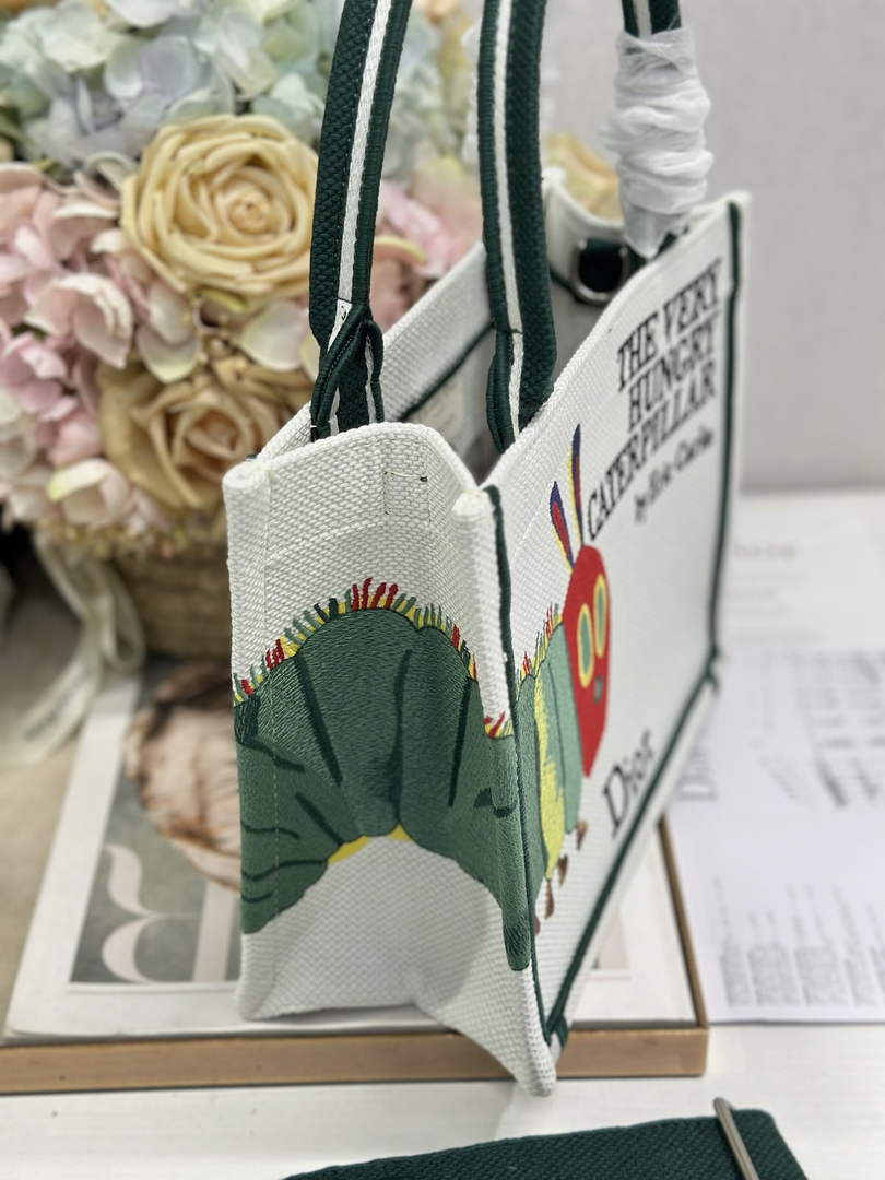 Small Dior Book Tote with Strap – Multicolor Book Cover Embroidery
