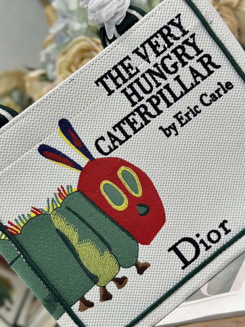 Small Dior Book Tote with Strap – Multicolor Book Cover Embroidery