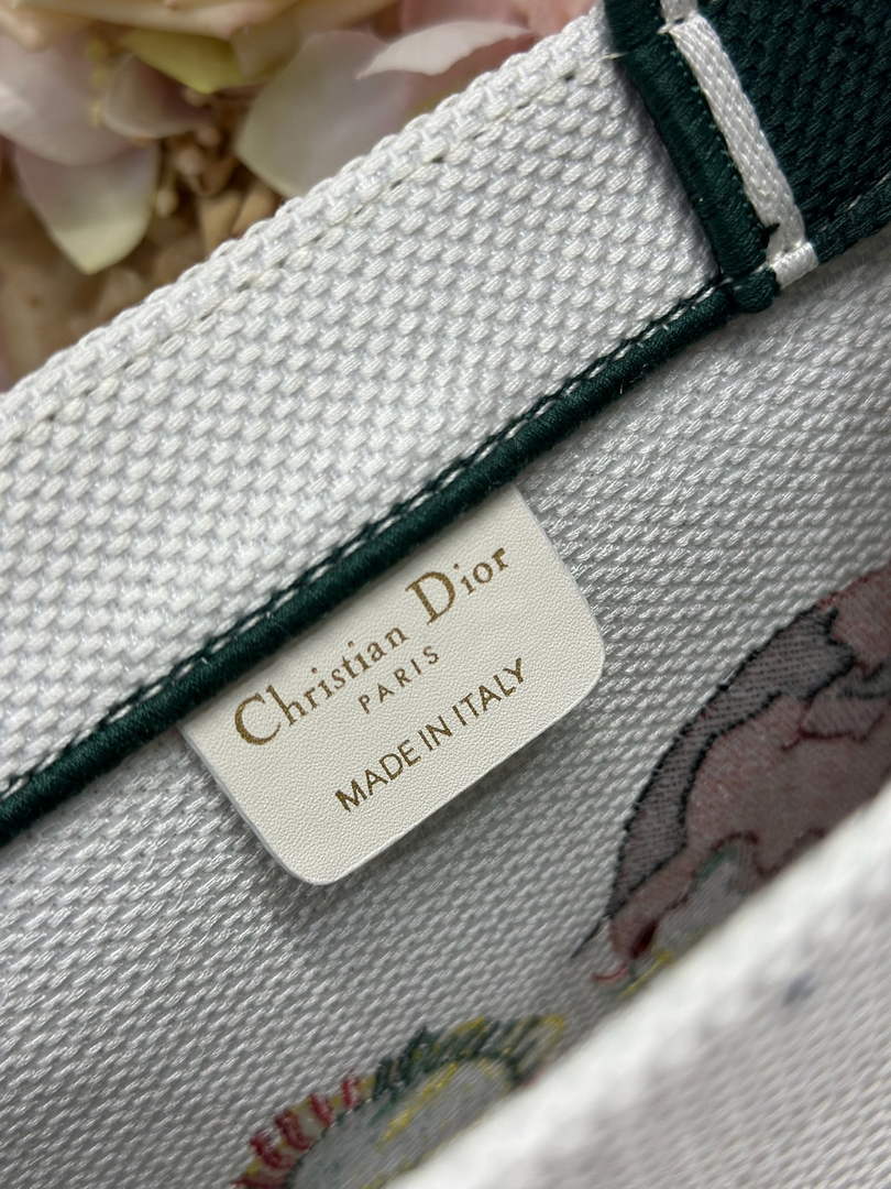 Small Dior Book Tote with Strap – Multicolor Book Cover Embroidery