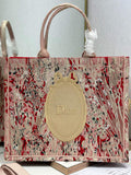 Large Dior Book Tote – Red Book Cover Embroidery