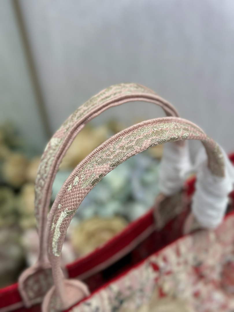 Large Dior Book Tote – Red Book Cover Embroidery