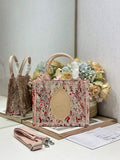 Small Dior Book Tote with Strap – Red Book Cover Embroidery