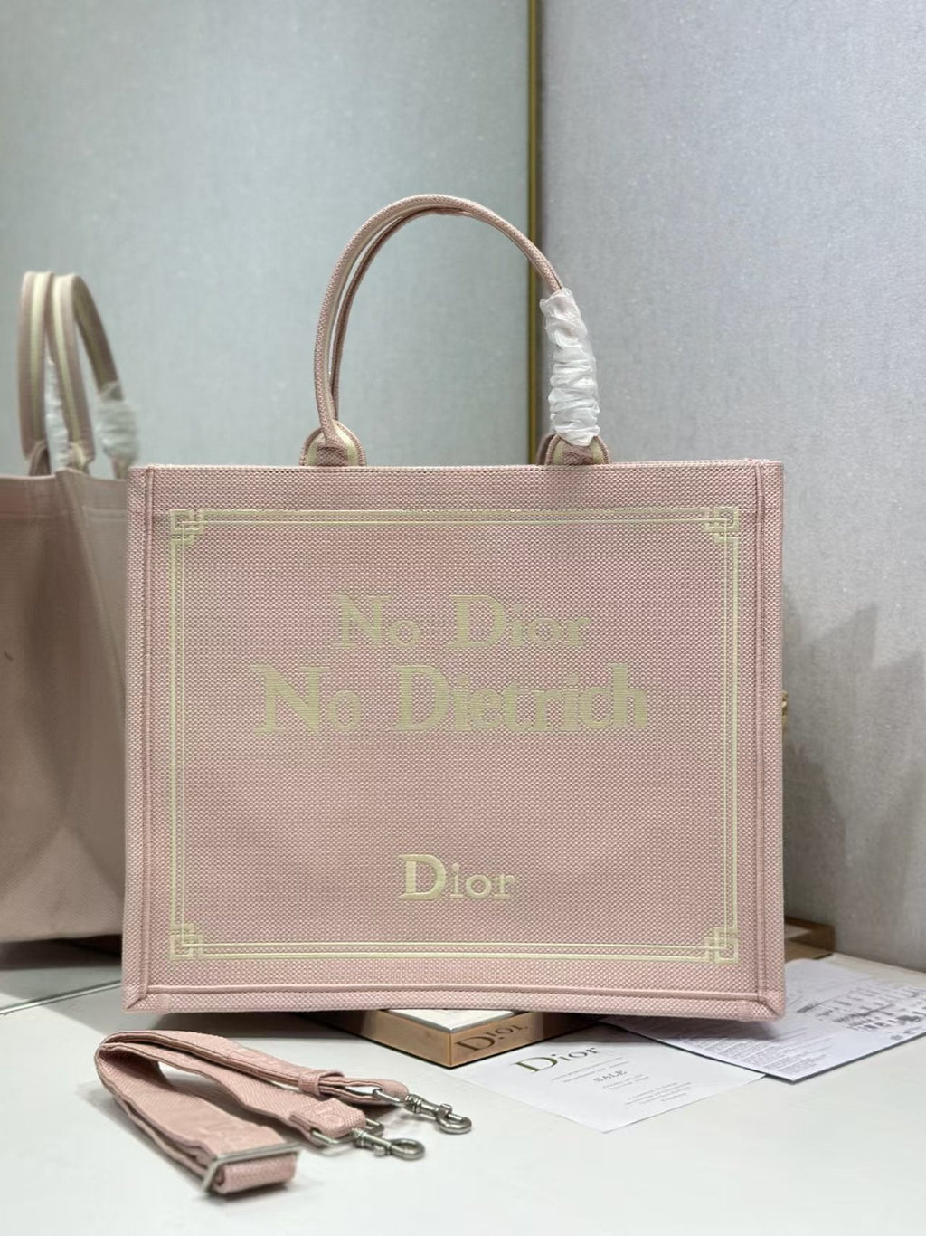 Large Dior Book Tote – Rose Tendre No Dior No Dietrich