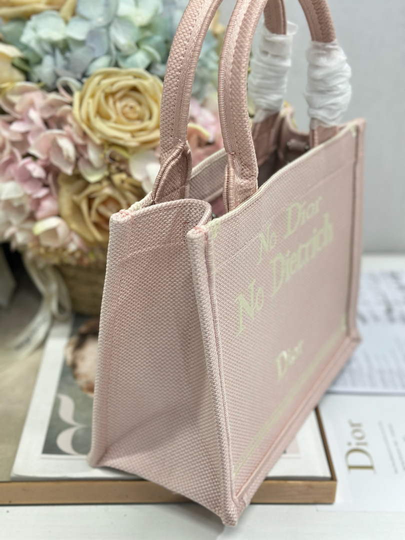 Small Dior Book Tote with Strap – Rose Tendre No Dior No Dietrich