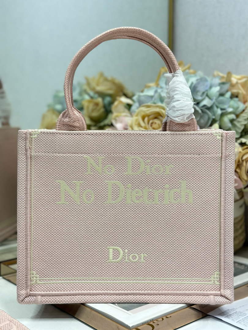 Small Dior Book Tote with Strap – Rose Tendre No Dior No Dietrich