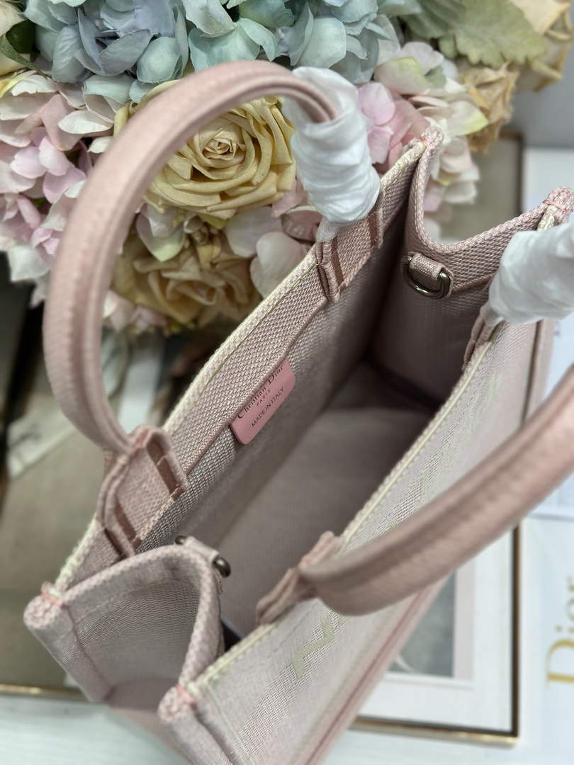 Small Dior Book Tote with Strap – Rose Tendre No Dior No Dietrich