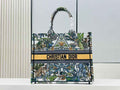 Dior Large Book Tote Bag M1286 White Multicolor Toile de Jouy Voyage Embroidery