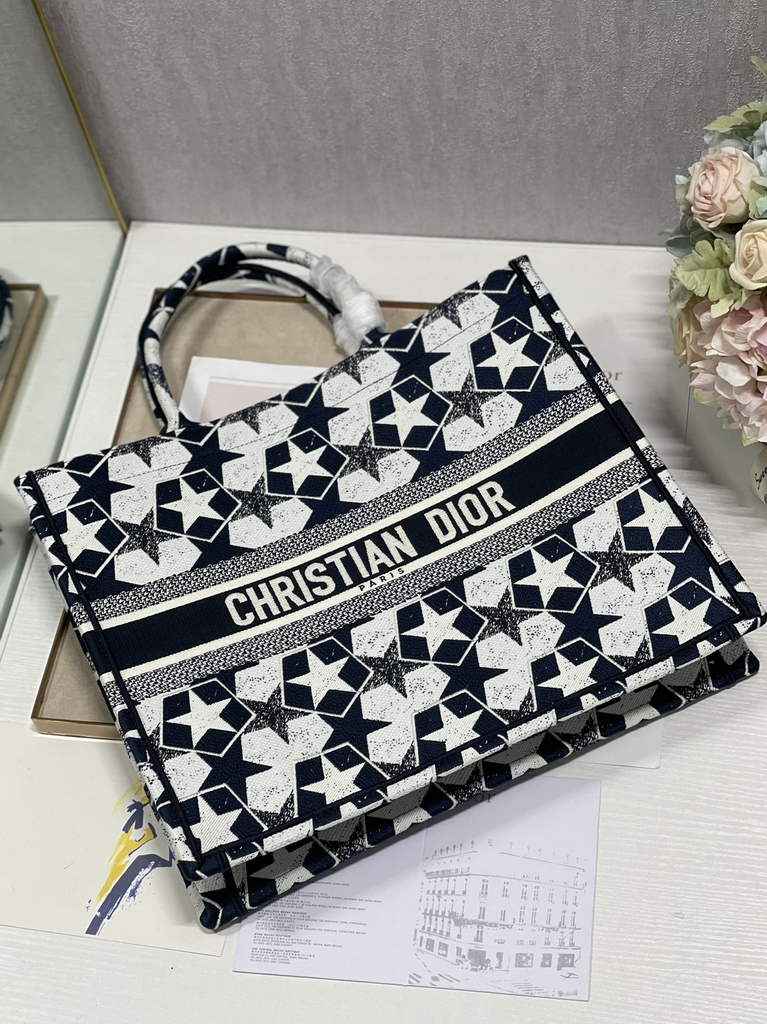Dior Large Book Tote Bag M1286 Multicolor Black