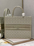 Dior M1286 Large Book Tote Gold Cannage Raffia