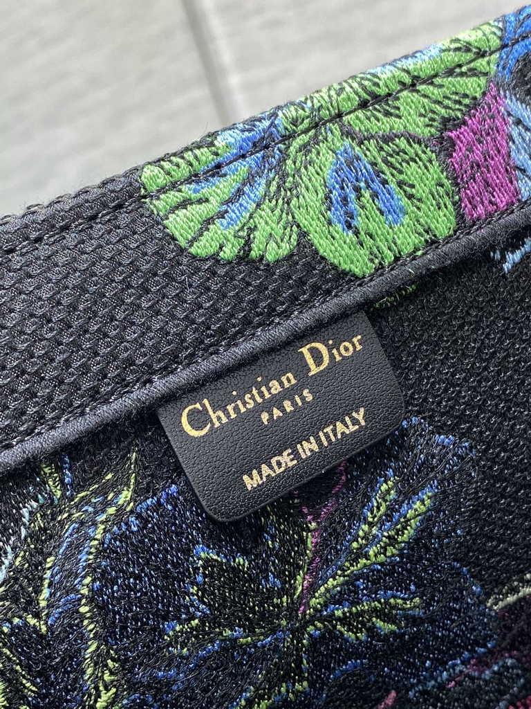 Dior Large Book Tote Bag M1286 Blue Multicolor Toile de Jouy Voyage Embroidery