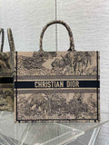 Dior Large Book Tote Bag M1286 Beige Multicolor Toile de Jouy Voyage Embroidery