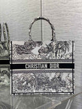 Dior Large Book Tote Bag M1286 White Multicolor Toile de Jouy Voyage Embroidery