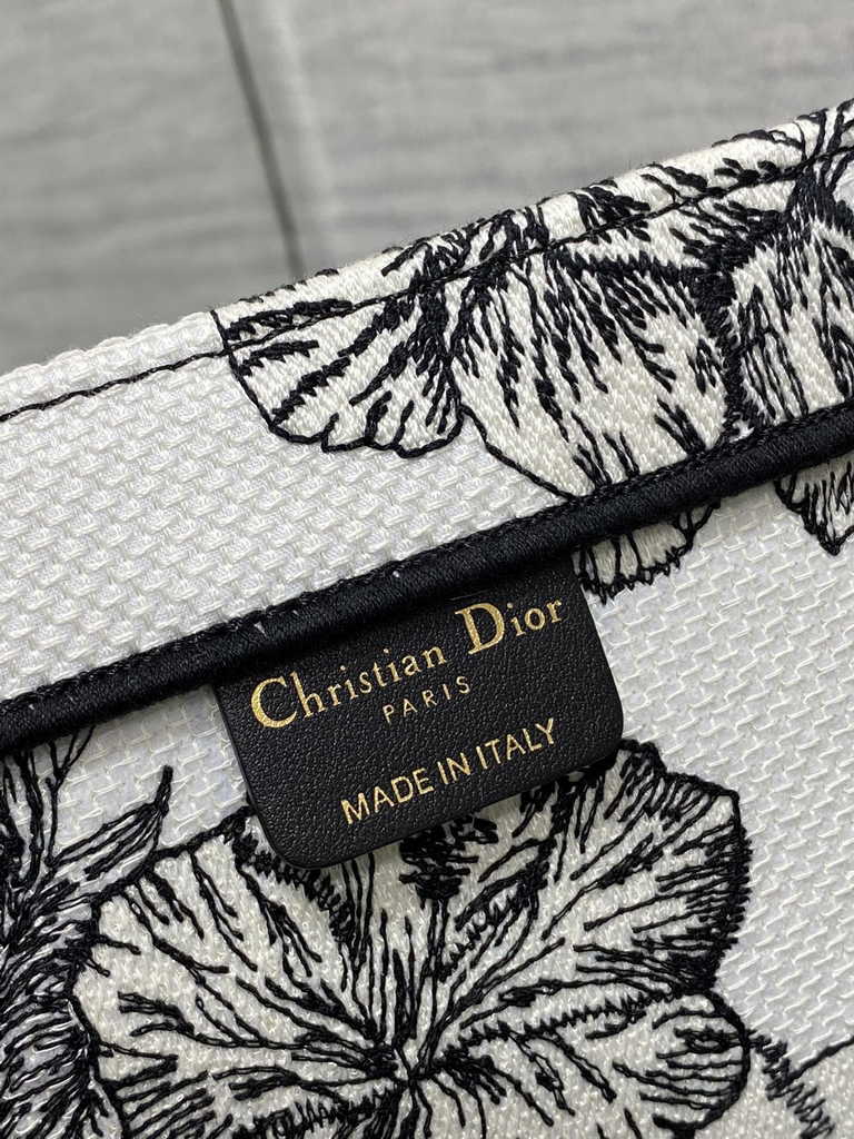 Dior Large Book Tote Bag M1286 White Multicolor Toile de Jouy Voyage Embroidery