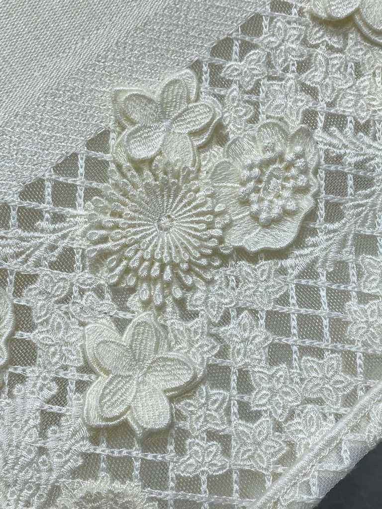 Dior Large Book Tote Bag M1286 White Lace Flower Embroidery