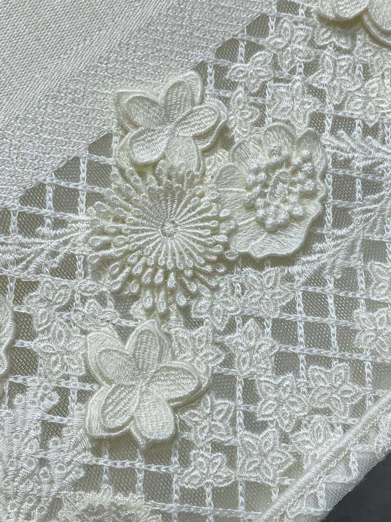Dior Large Book Tote Bag M1286 White Lace Flower Embroidery