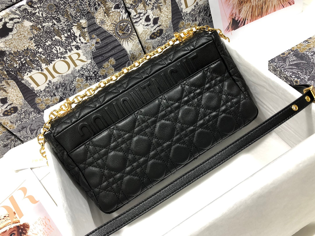 Dior Large Caro Bag M9243 Calfskin black logo gold - Default Title - View 2