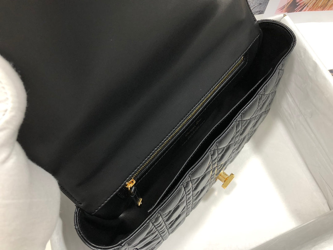 Dior Large Caro Bag M9243 Calfskin black logo gold - Default Title - View 8