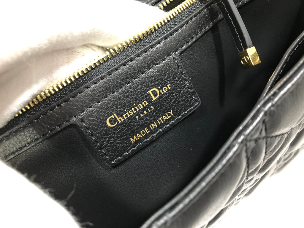 Dior Large Caro Bag M9243 Calfskin black logo gold - Default Title - View 9