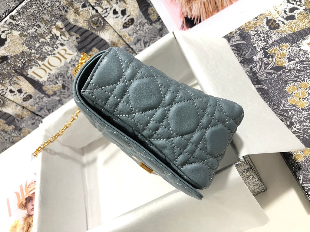Dior Large Caro Bag M9243 Calfskin Blue - Default Title - View 3
