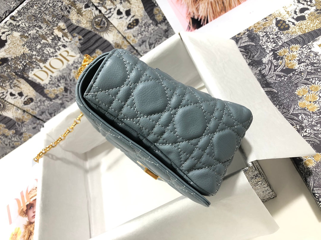 Dior Large Caro Bag M9243 Calfskin Blue - Default Title - View 3