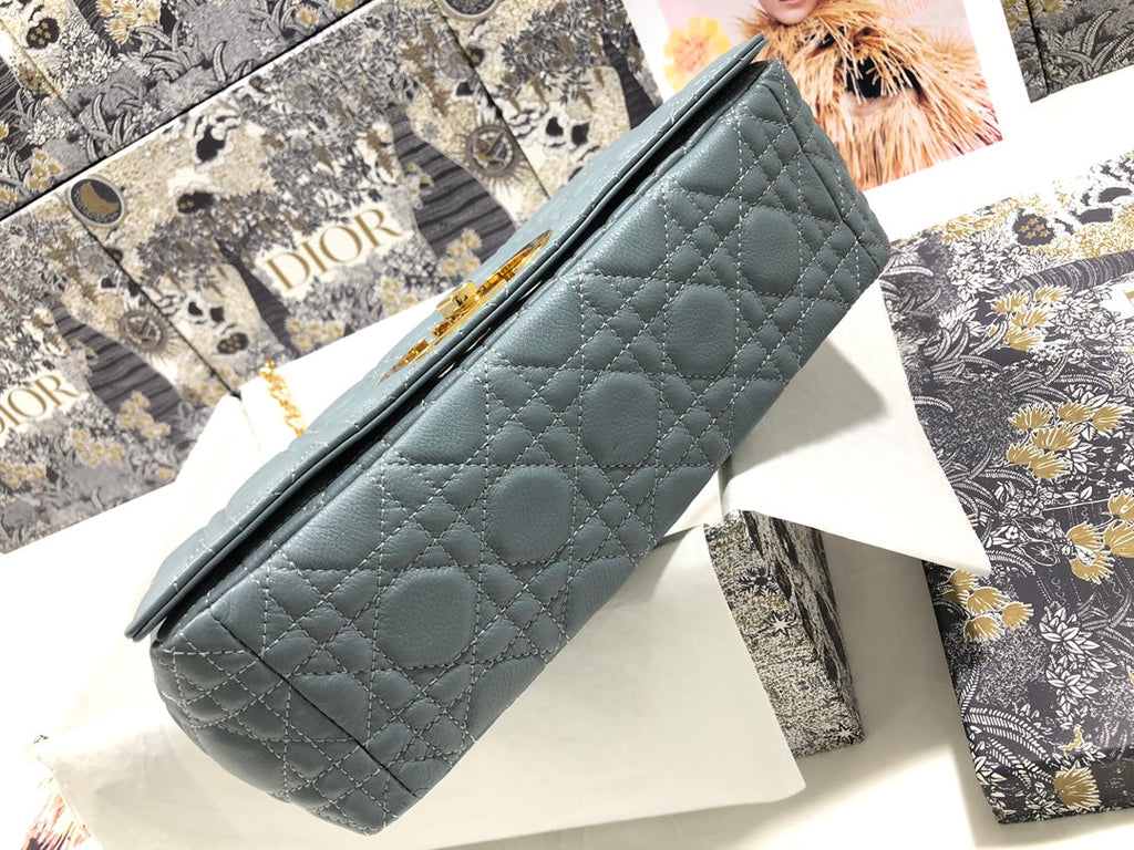 Dior Large Caro Bag M9243 Calfskin Blue - Default Title - View 4