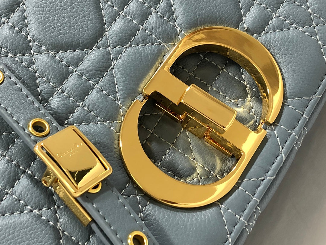 Dior Large Caro Bag M9243 Calfskin Blue - Default Title - View 5