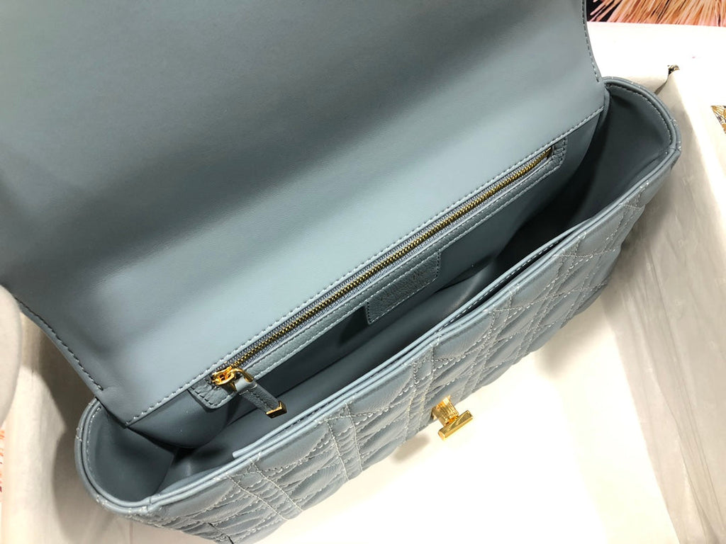 Dior Large Caro Bag M9243 Calfskin Blue - Default Title - View 8