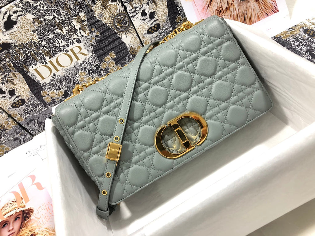 Dior Large Caro Bag M9243 Calfskin Gray - Default Title - View 1