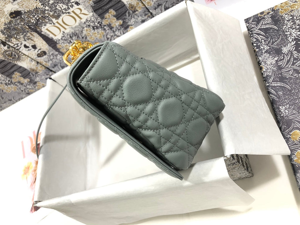 Dior Large Caro Bag M9243 Calfskin Gray - Default Title - View 3