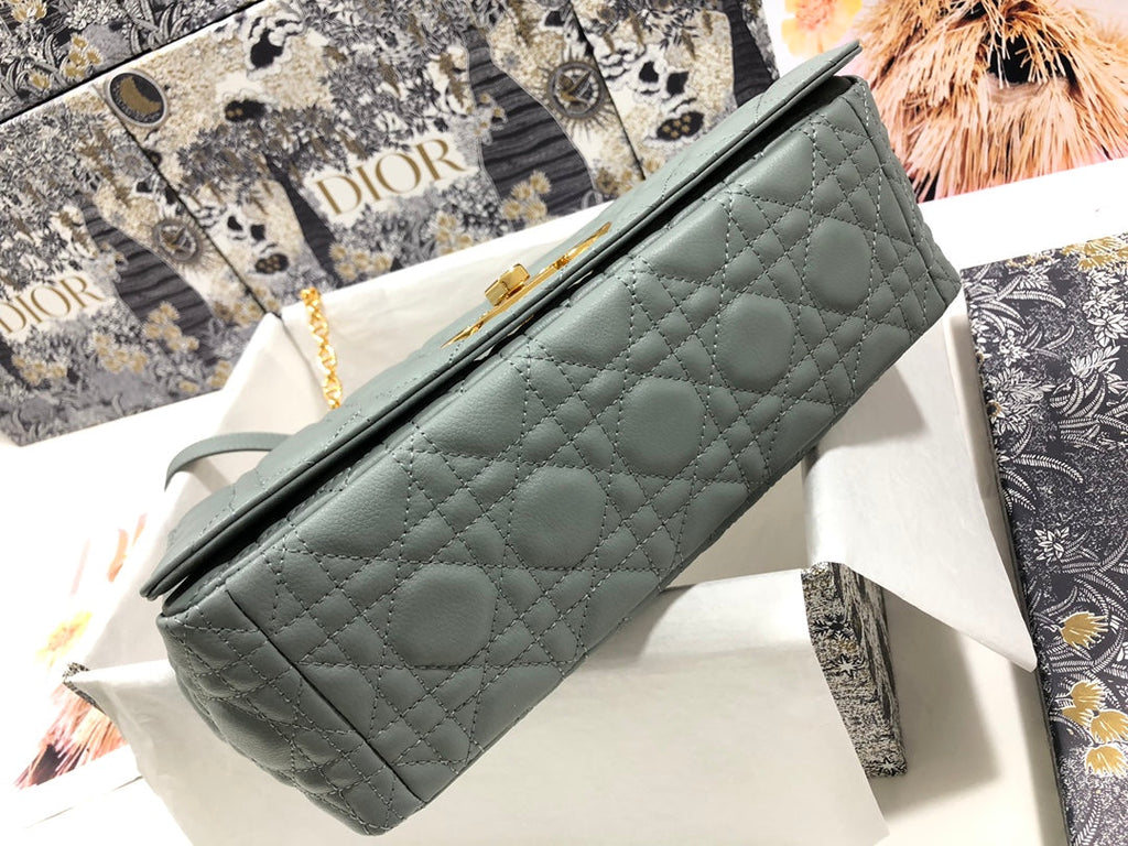 Dior Large Caro Bag M9243 Calfskin Gray - Default Title - View 4