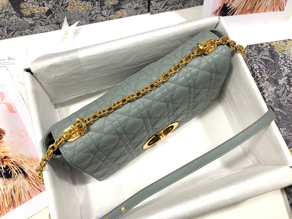 Dior Large Caro Bag M9243 Calfskin Gray - Default Title - View 6