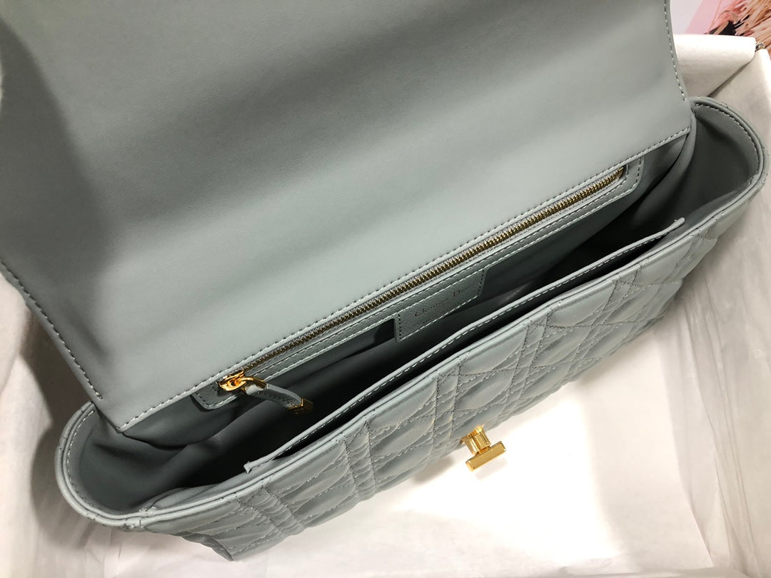 Dior Large Caro Bag M9243 Calfskin Gray - Default Title - View 8