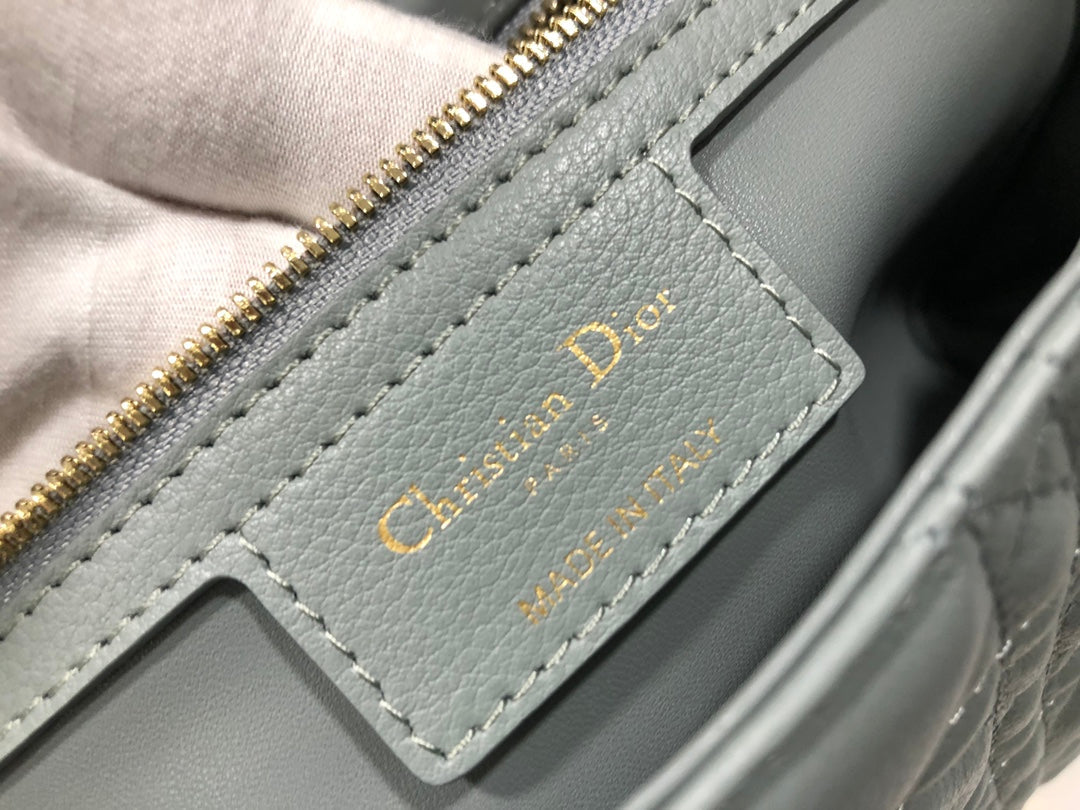 Dior Large Caro Bag M9243 Calfskin Gray - Default Title - View 9