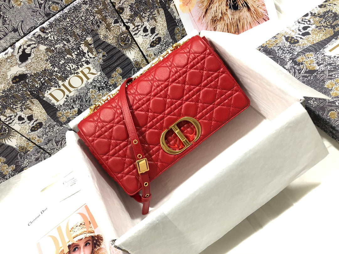Dior Large Caro Bag M9243 Calfskin Red Gold - Default Title - View 1