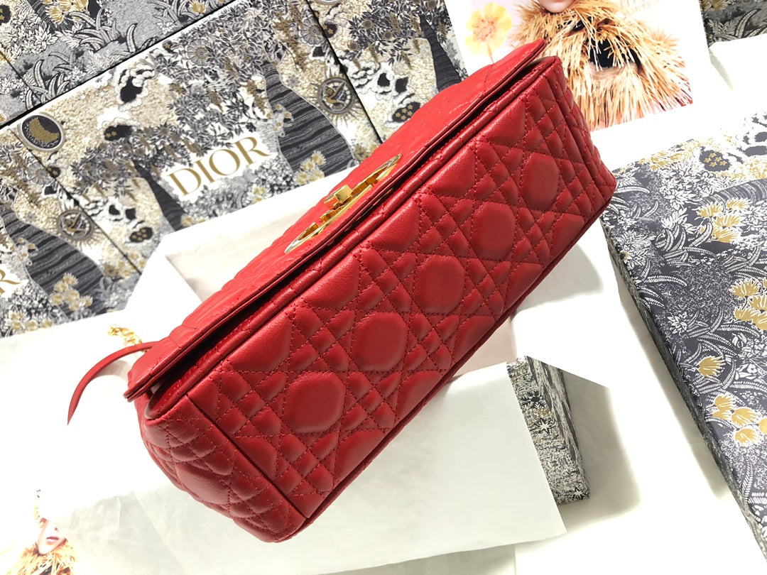 Dior Large Caro Bag M9243 Calfskin Red Gold - Default Title - View 3