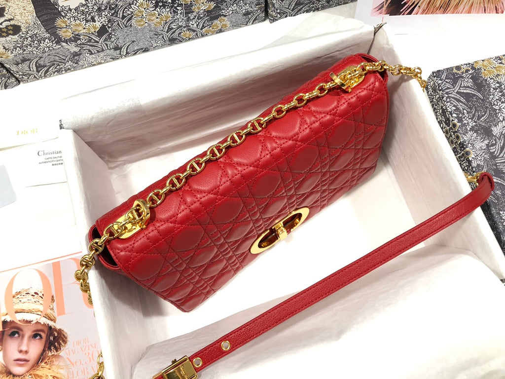 Dior Large Caro Bag M9243 Calfskin Red Gold - Default Title - View 6