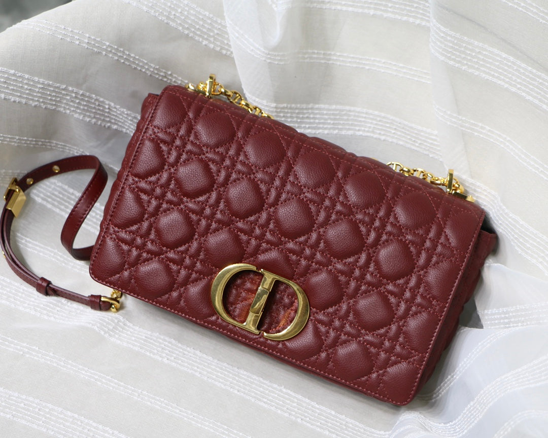 Dior Large Caro Bag M9243 Calfskin Red - Default Title - View 1