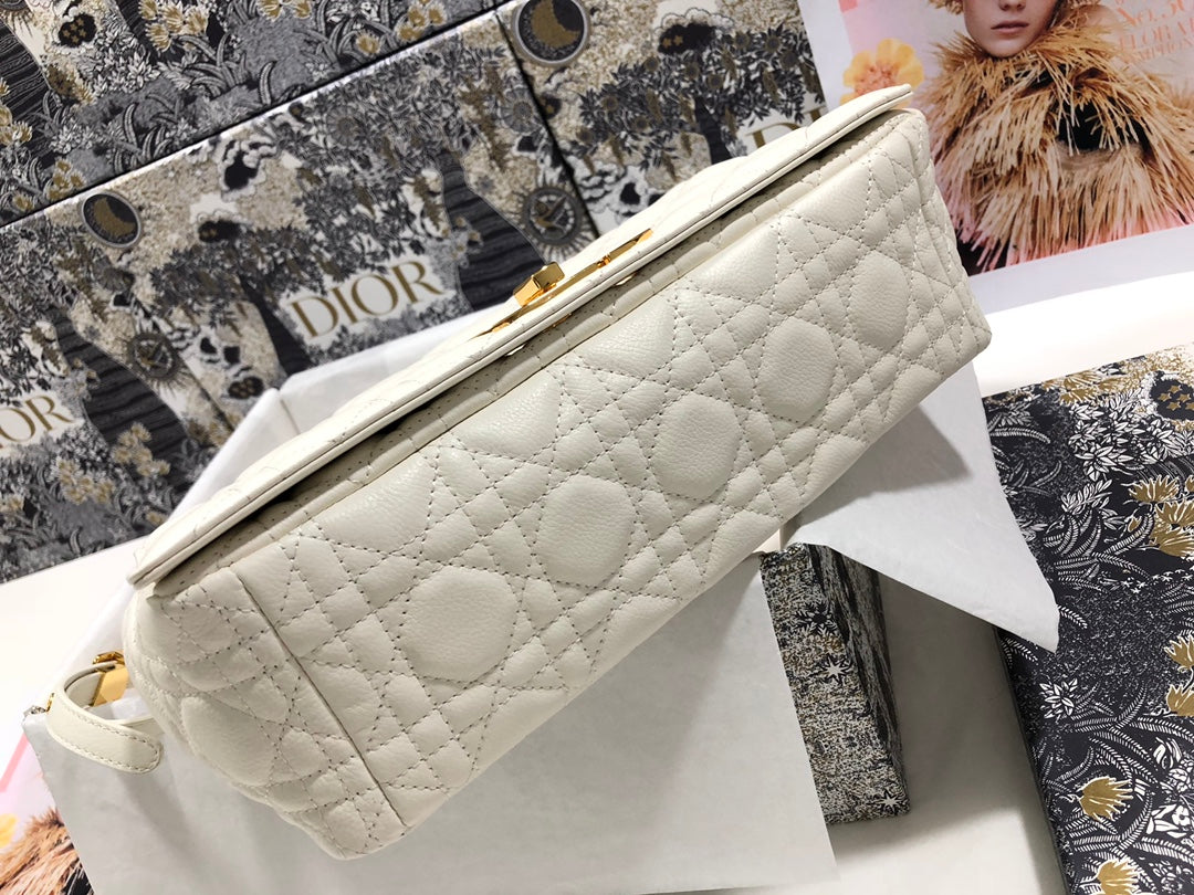 Dior Large Caro Bag M9243 Calfskin white Gold - Default Title - View 3
