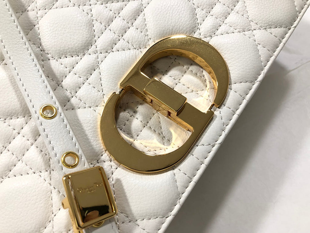 Dior Large Caro Bag M9243 Calfskin white Gold - Default Title - View 5