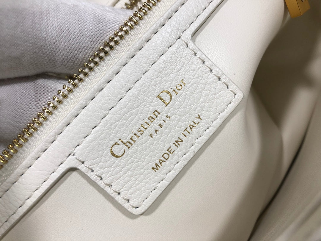 Dior Large Caro Bag M9243 Calfskin white Gold - Default Title - View 9